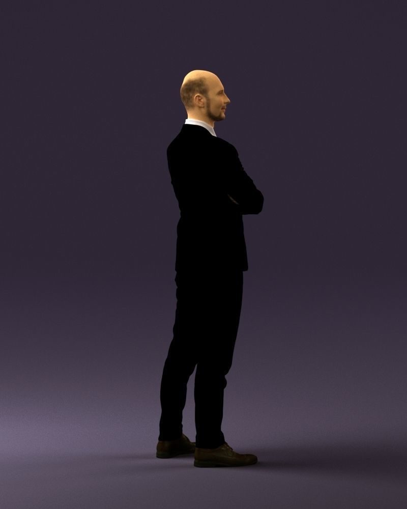 Man in black suit 0450 3D print model 3D print model_12