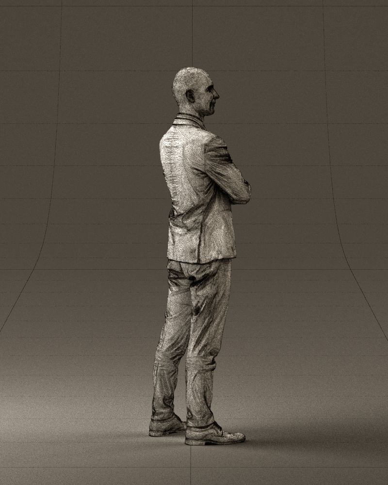 Man in black suit 0450 3D print model 3D print model_14