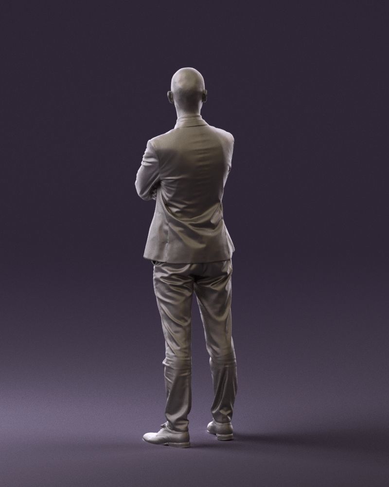 Man in black suit 0450 3D print model 3D print model_19