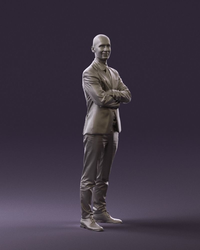 Man in black suit 0450 3D print model 3D print model_7