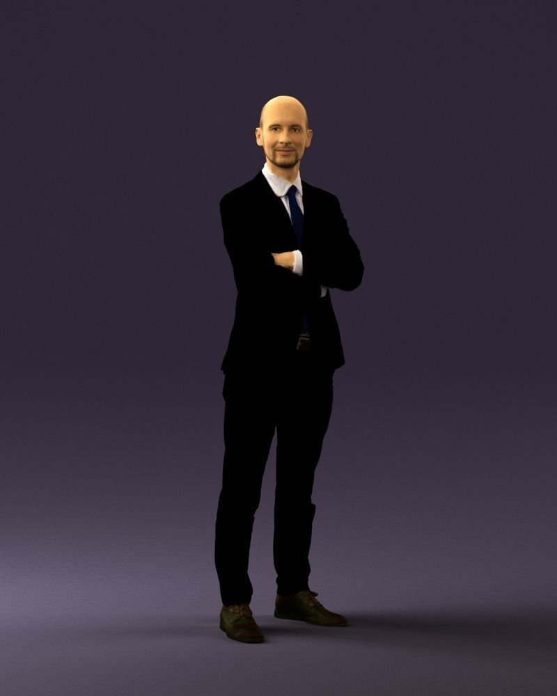 Man in black suit 0450 3D print model 3D print model_3