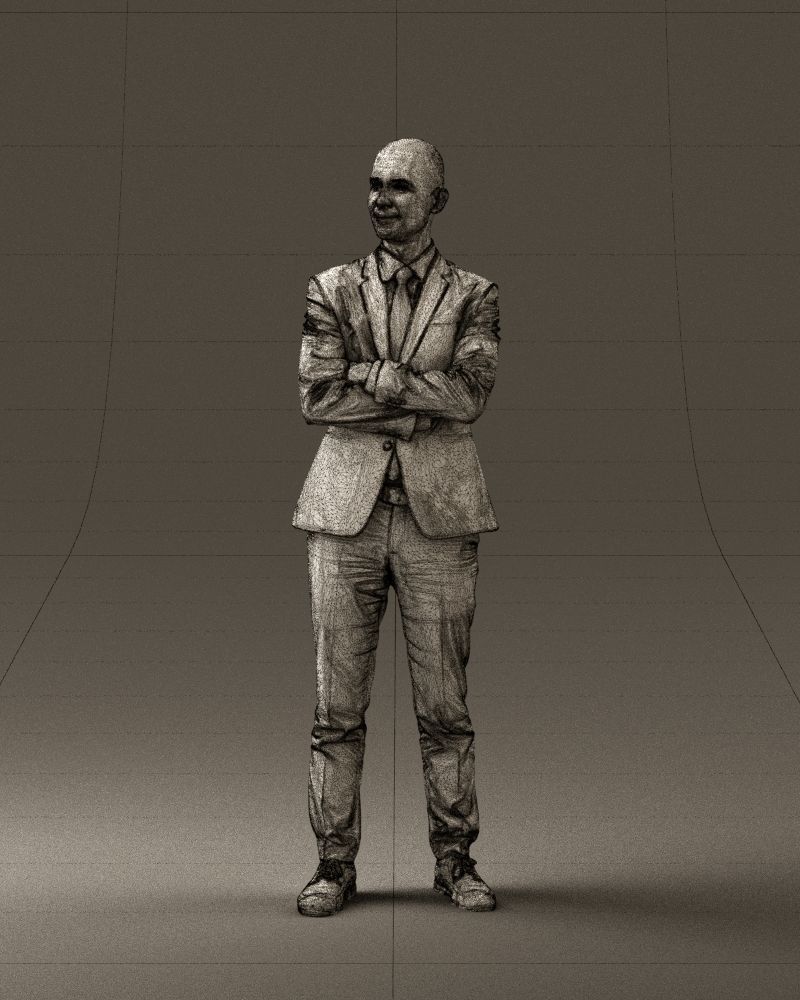 Man in black suit 0450 3D print model 3D print model_32