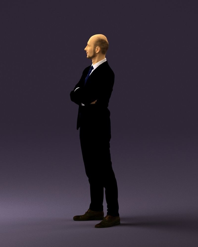 Man in black suit 0450 3D print model 3D print model_24
