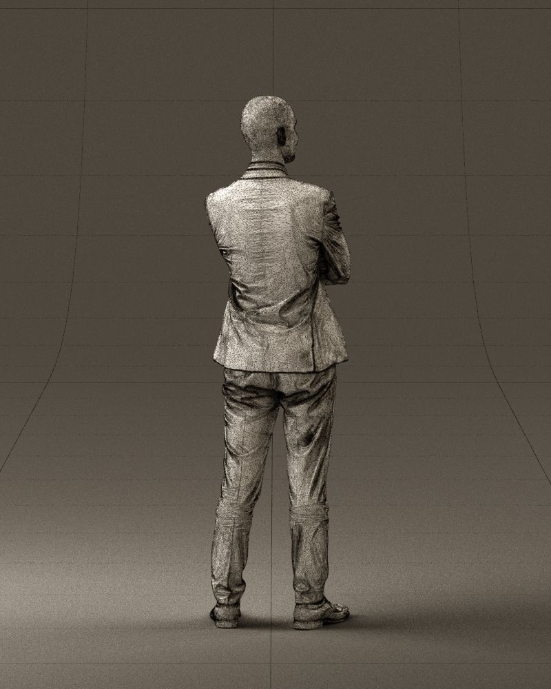 Man in black suit 0450 3D print model 3D print model_17