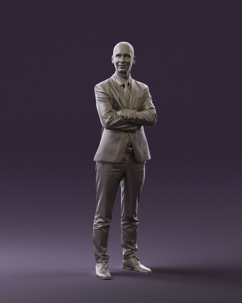 Man in black suit 0450 3D print model 3D print model_37