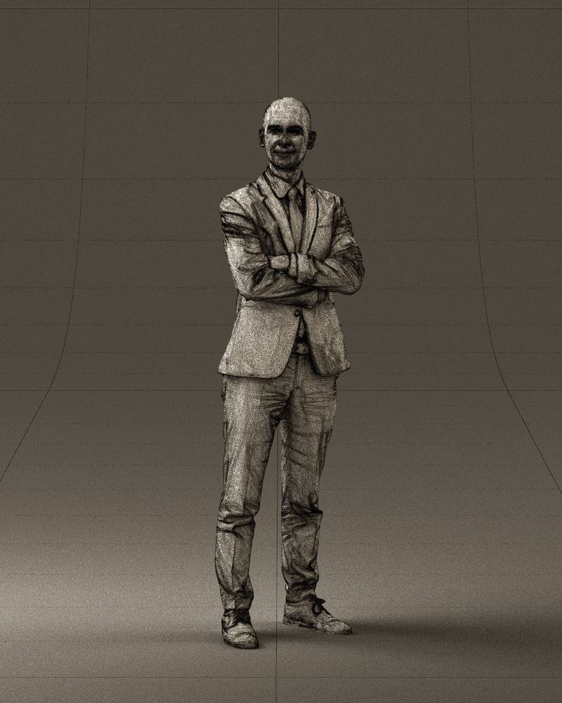 Man in black suit 0450 3D print model 3D print model_38