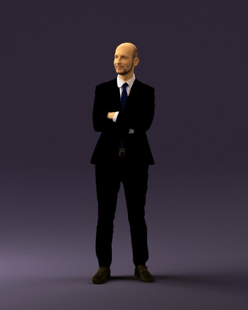 Man in black suit 0450 3D print model 3D print model_30