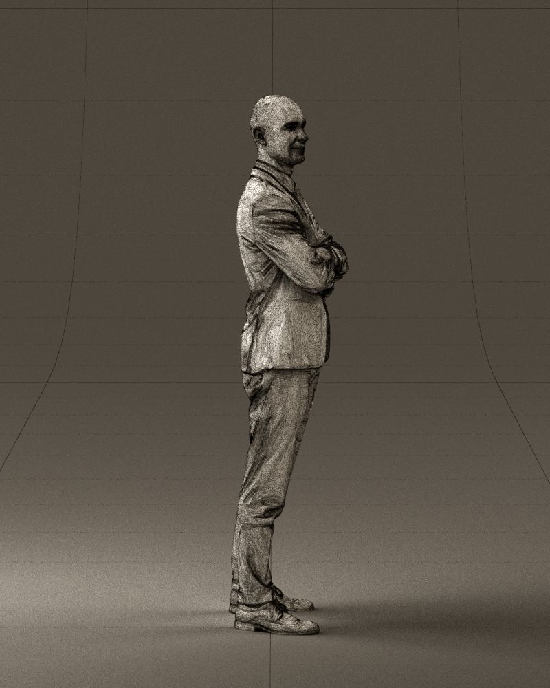 Man in black suit 0450 3D print model 3D print model_11