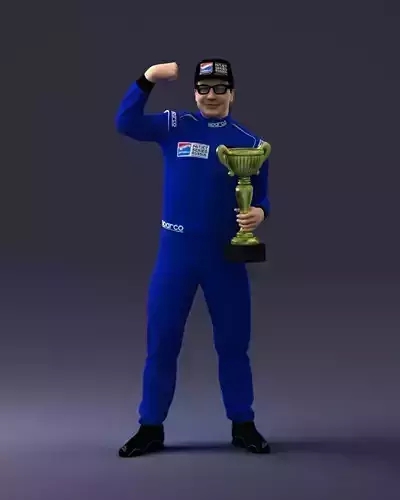 000170 Racing Champion Holding Trophy 0808