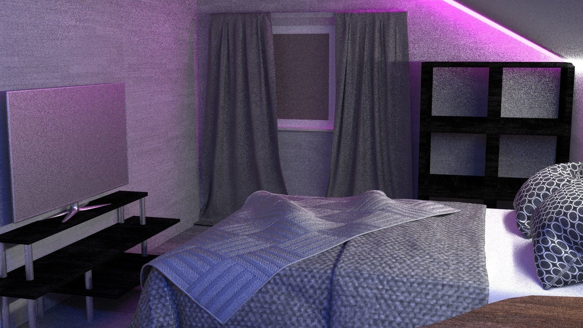 3d Room interior Low-poly 3D model_1