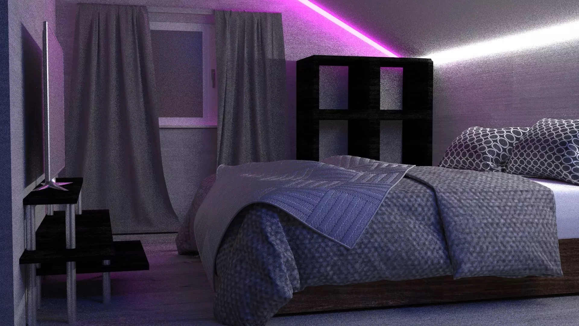 3d Room interior Low-poly 3D model_0