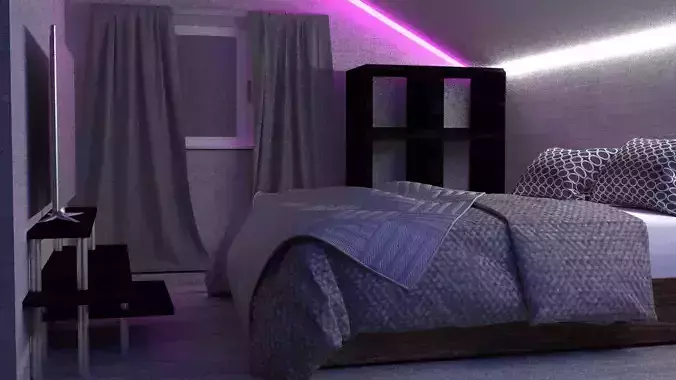 3d Room interior Low-poly 3D model