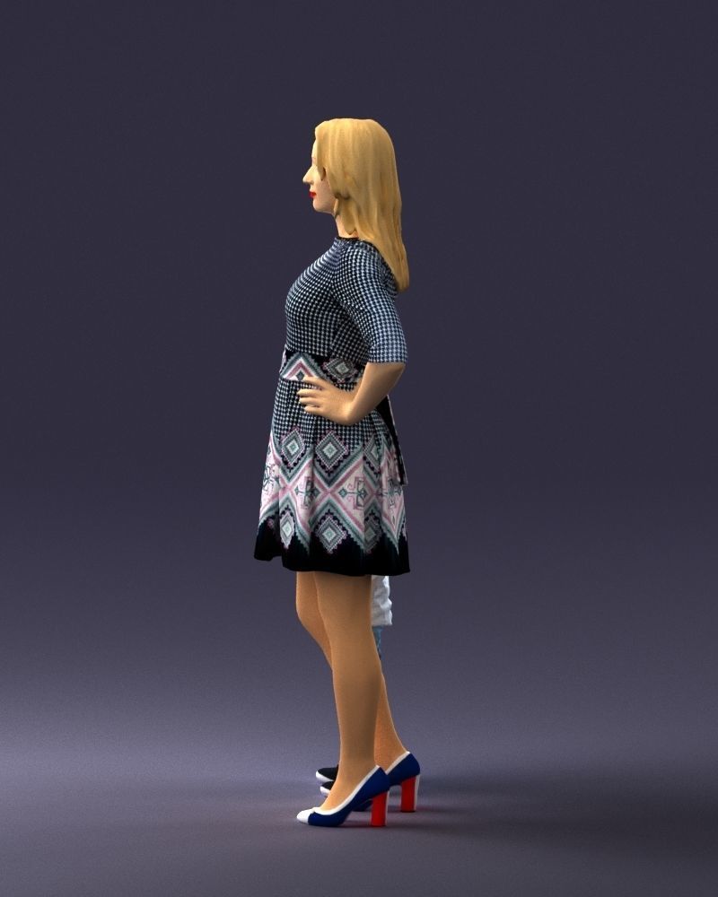 000388 Realistic 3D Scanned Family Set Woman and Child Low-poly 3D model_25