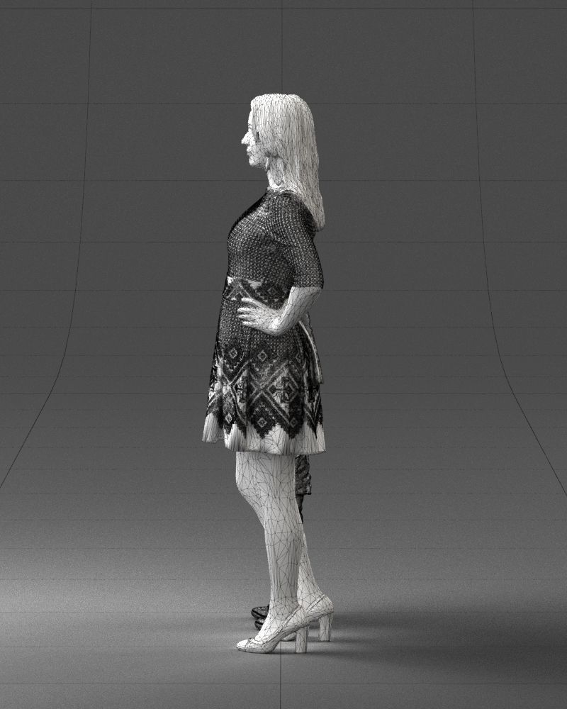 000388 Realistic 3D Scanned Family Set Woman and Child Low-poly 3D model_27