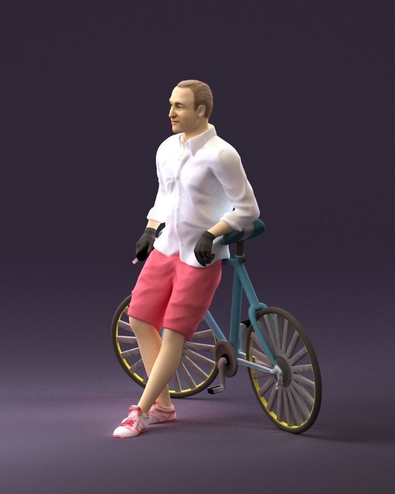 man with bicycle 1097 3D model_9