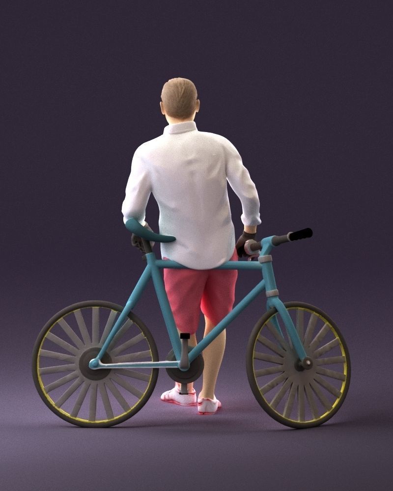 man with bicycle 1097 3D model_6
