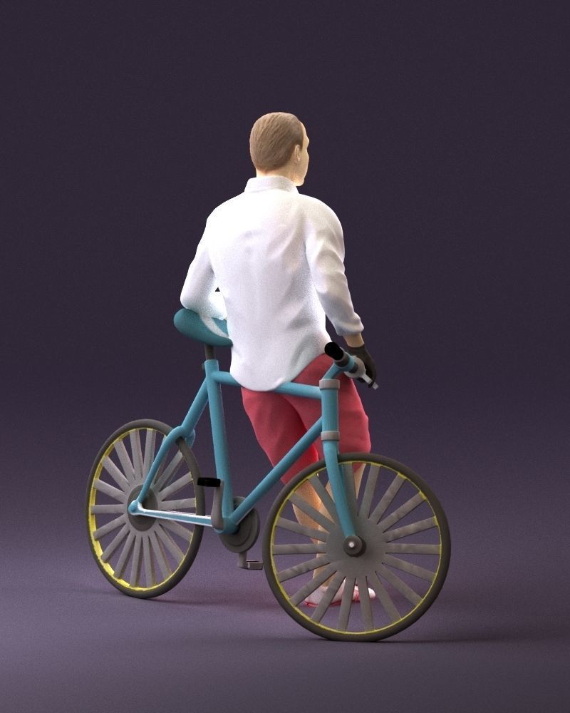 man with bicycle 1097 3D model_5