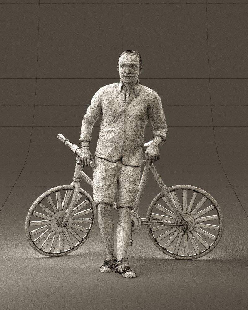 man with bicycle 1097 3D model_35