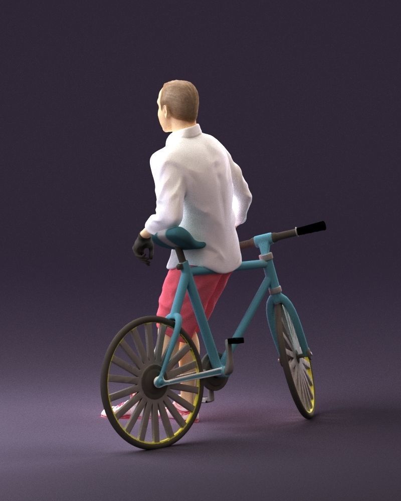 man with bicycle 1097 3D model_7