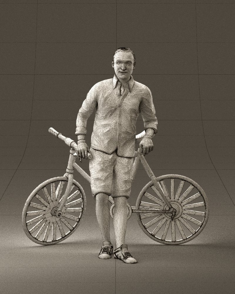 man with bicycle 1097 3D model_24