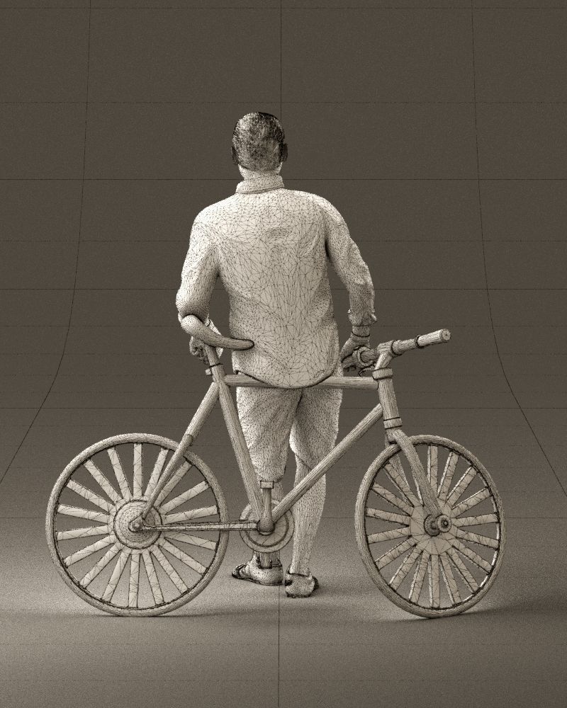 man with bicycle 1097 3D model_30