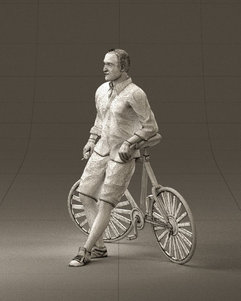 man with bicycle 1097 3D model_33