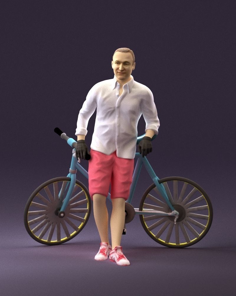 man with bicycle 1097 3D model_11