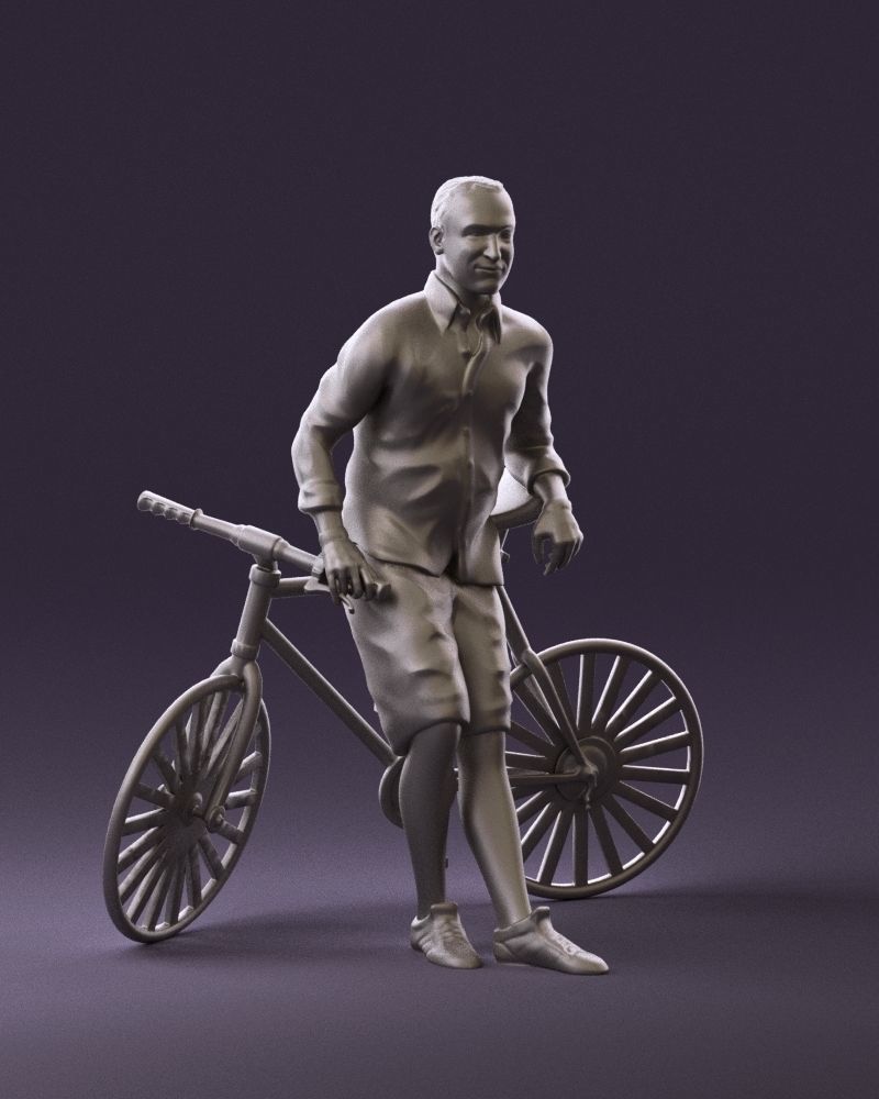man with bicycle 1097 3D model_14