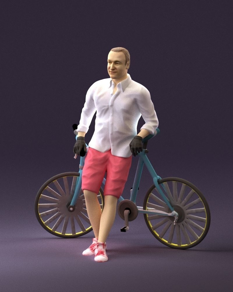 man with bicycle 1097 3D model_10