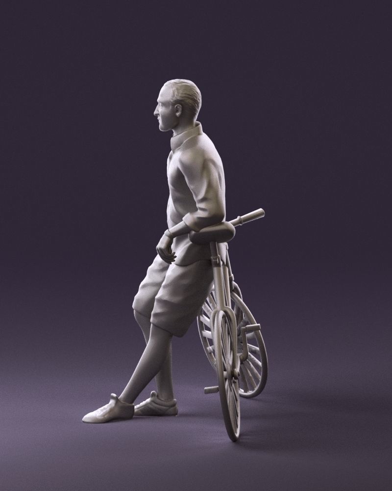 man with bicycle 1097 3D model_20