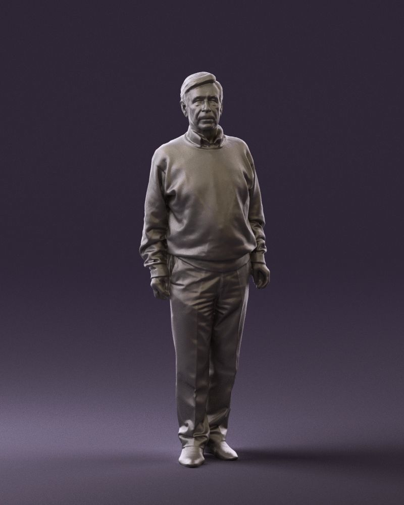 Old man in black sweater 0563 3D model_1