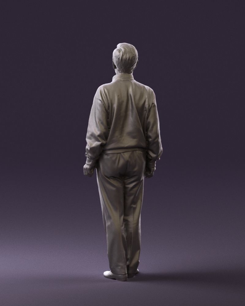 Old man in black sweater 0563 3D model_19