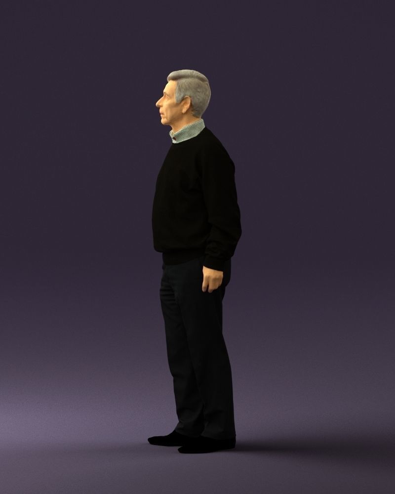 Old man in black sweater 0563 3D model_24