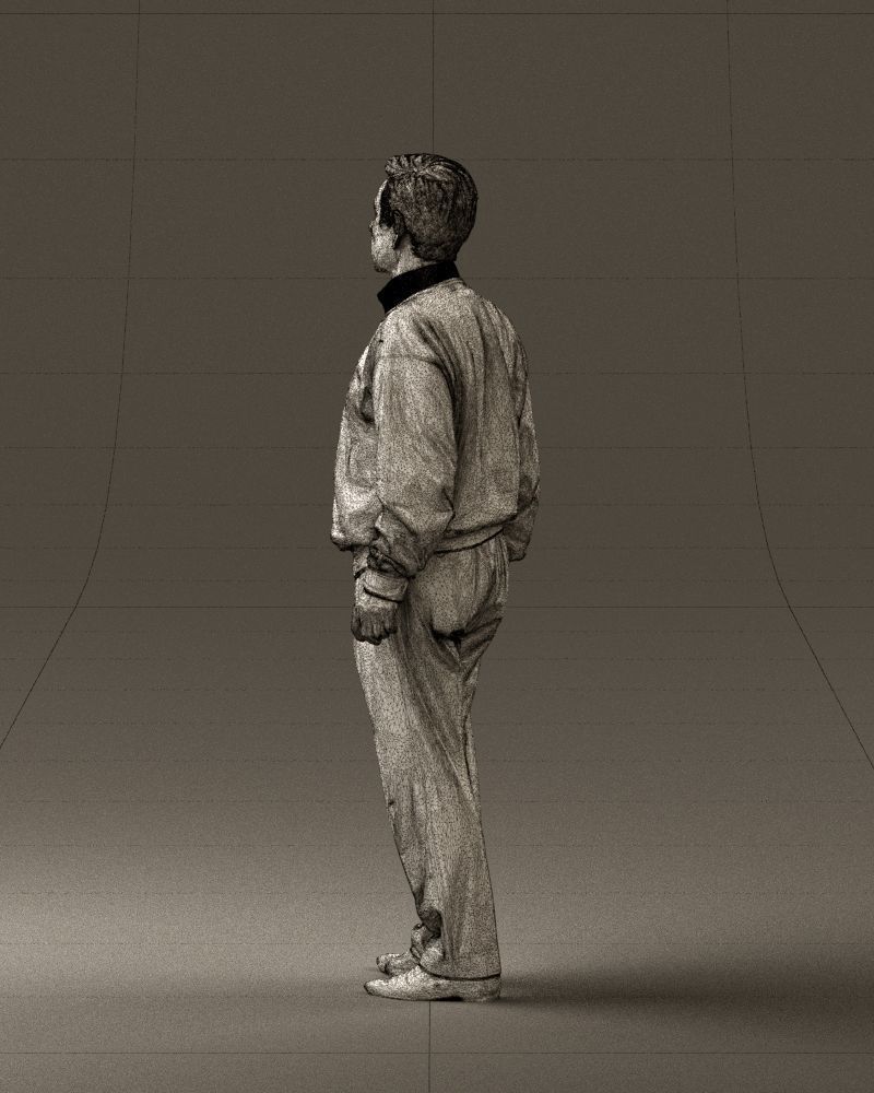 Old man in black sweater 0563 3D model_23