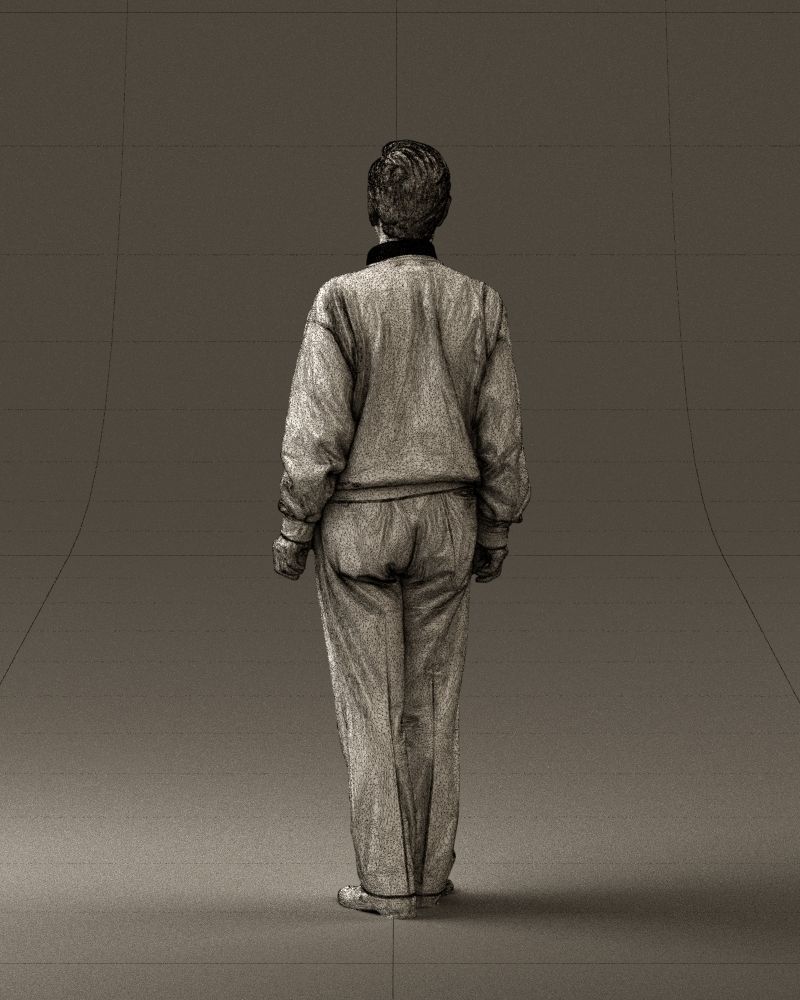 Old man in black sweater 0563 3D model_20