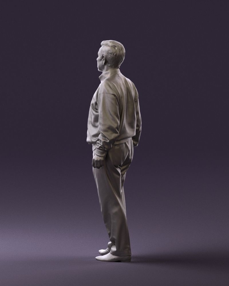 Old man in black sweater 0563 3D model_22