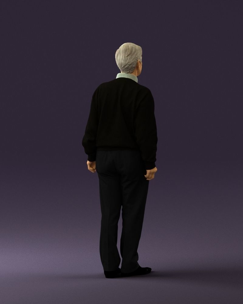 Old man in black sweater 0563 3D model_15