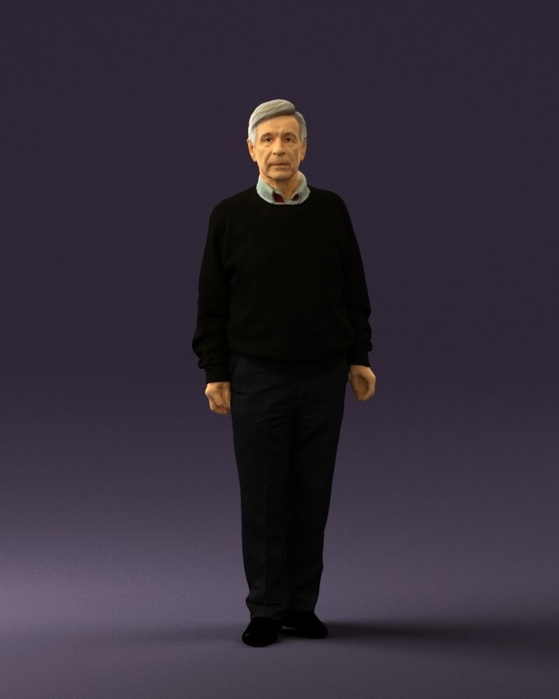 Old man in black sweater 0563 3D model_33