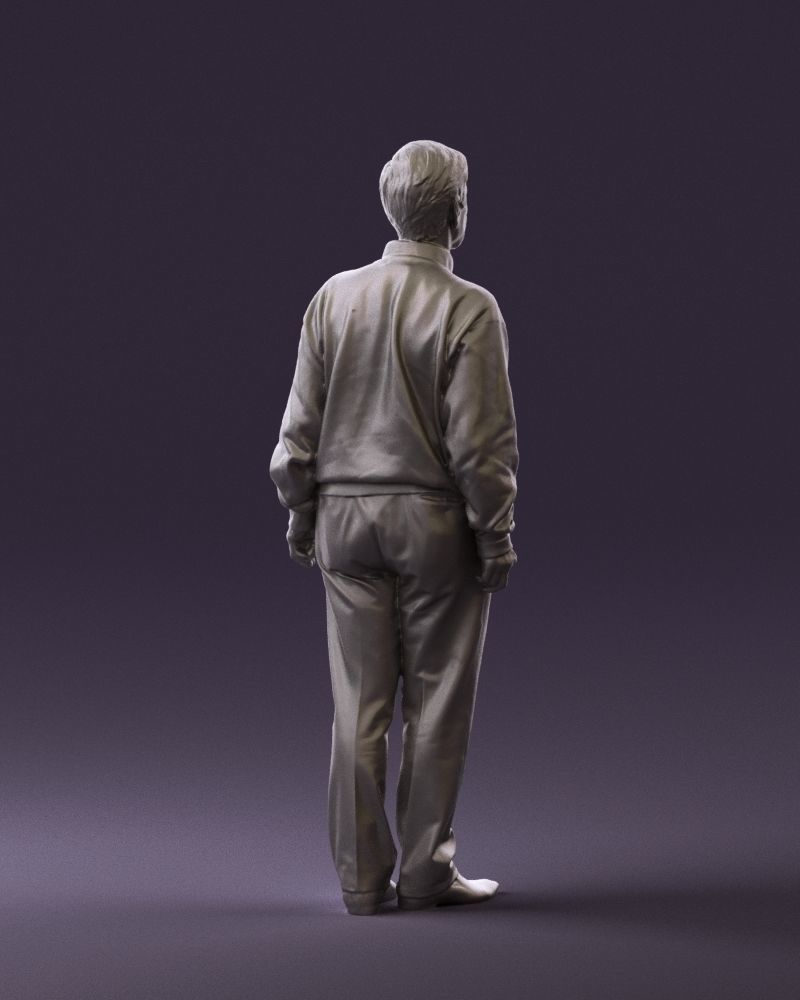 Old man in black sweater 0563 3D model_16