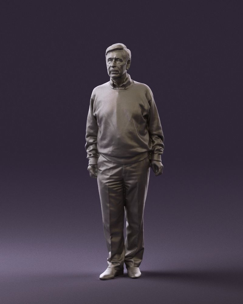 Old man in black sweater 0563 3D model_31