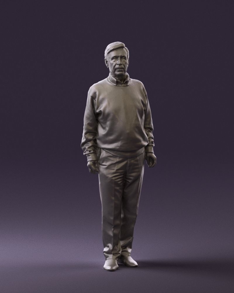 Old man in black sweater 0563 3D model_37