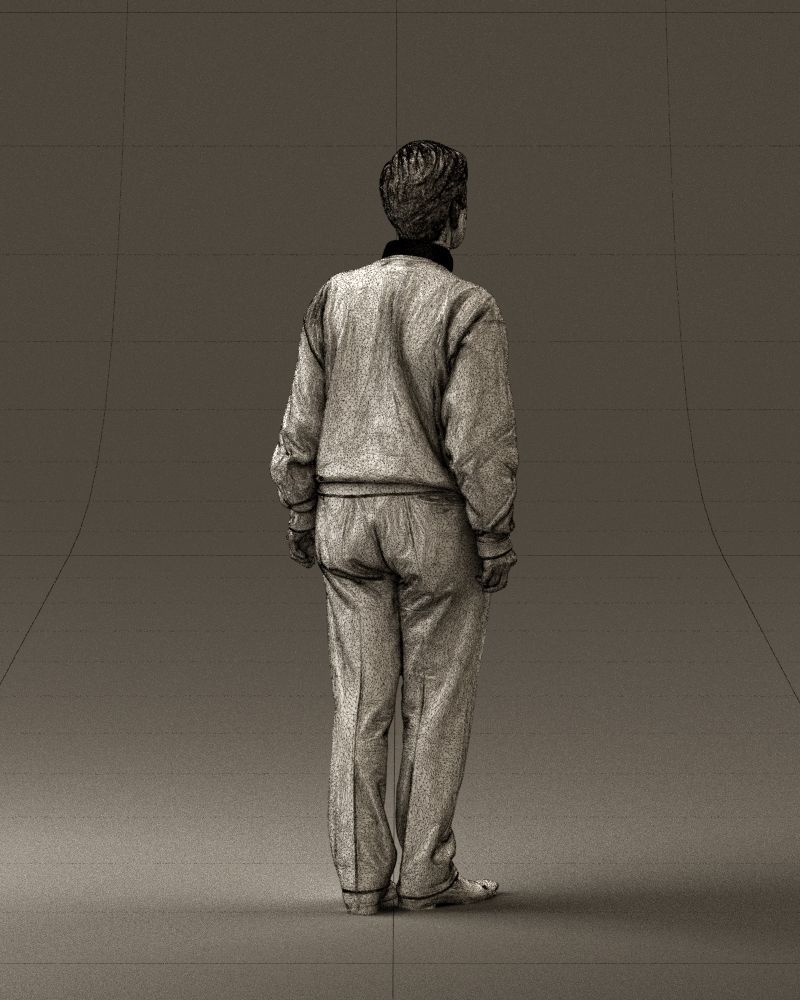 Old man in black sweater 0563 3D model_17