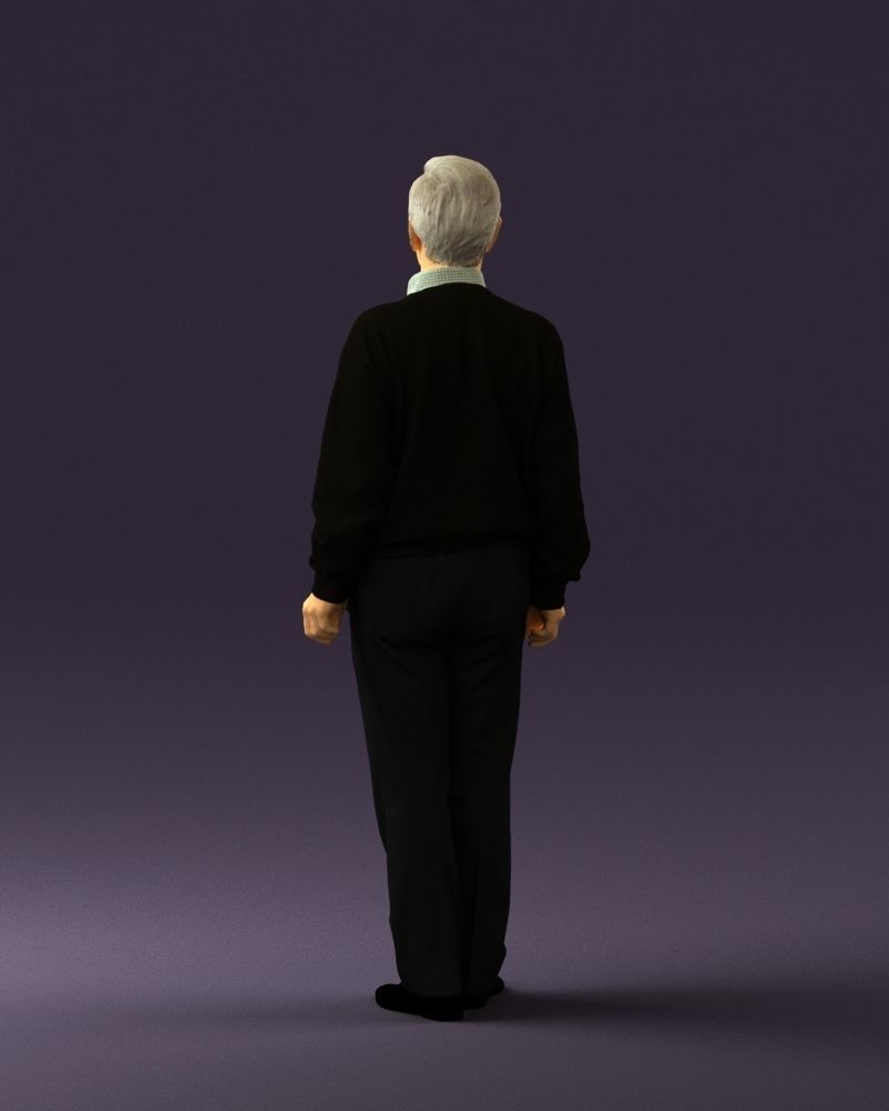 Old man in black sweater 0563 3D model_18