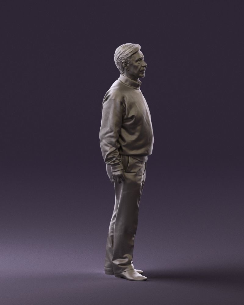 Old man in black sweater 0563 3D model_10