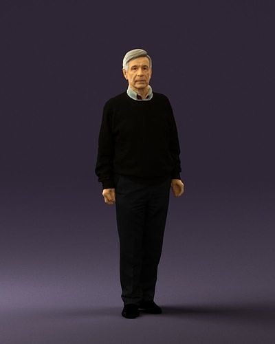 Old man in black sweater 0563 3D model