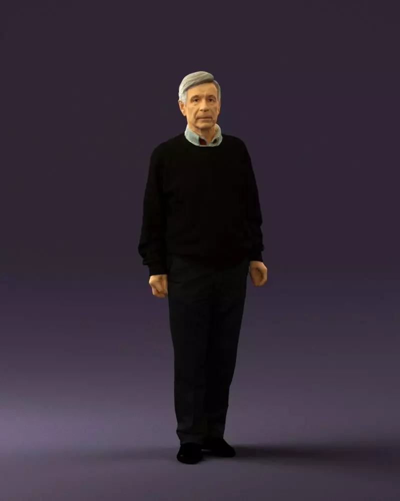 Old man in black sweater 0563 3D model_0