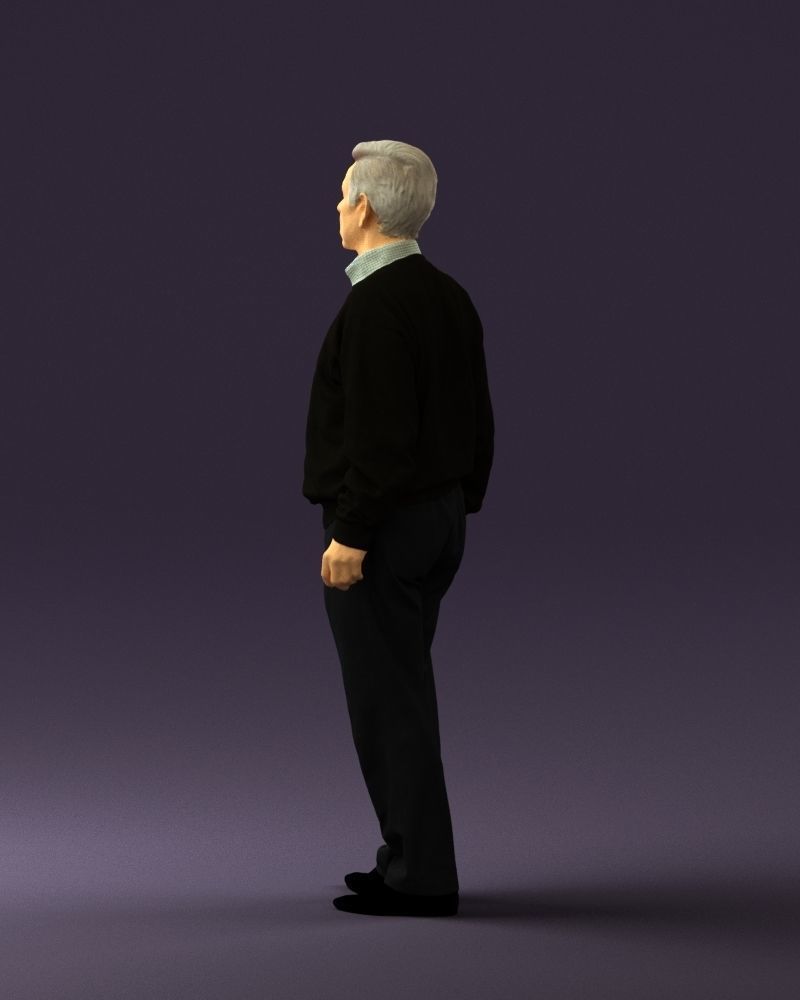 Old man in black sweater 0563 3D model_21