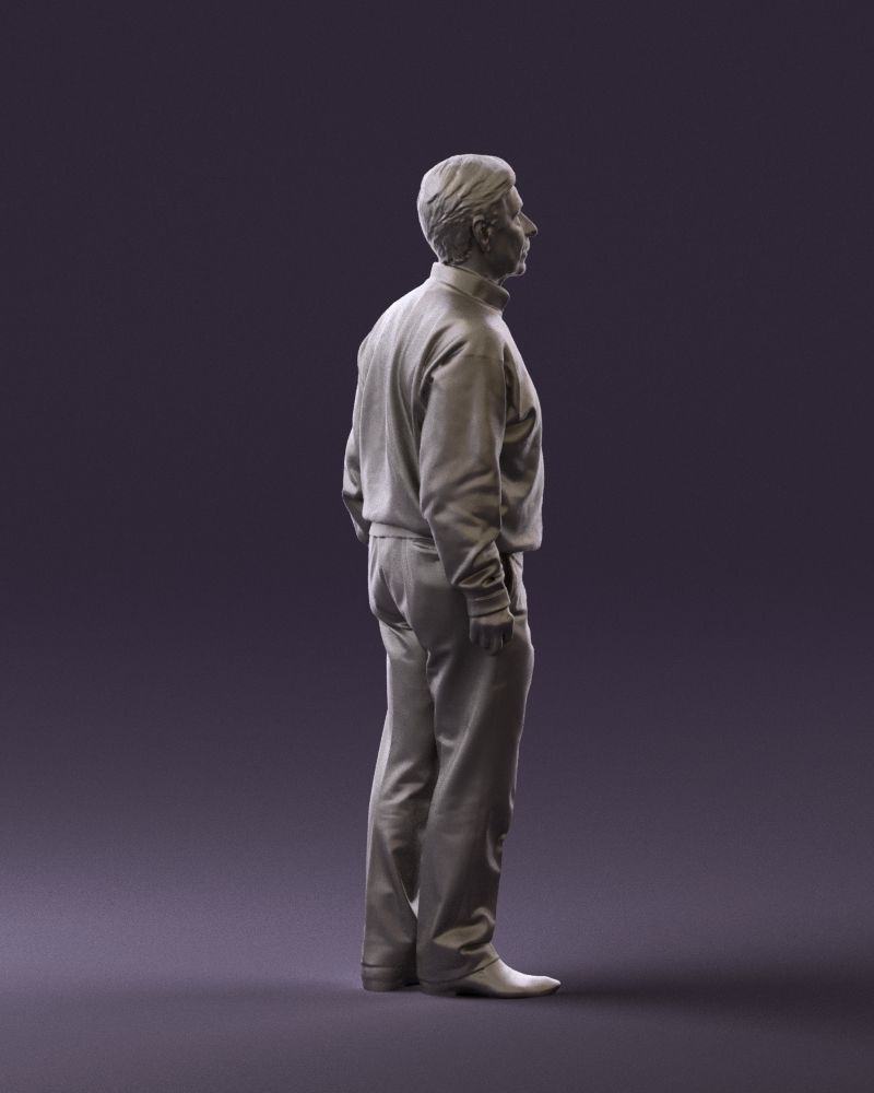 Old man in black sweater 0563 3D model_13