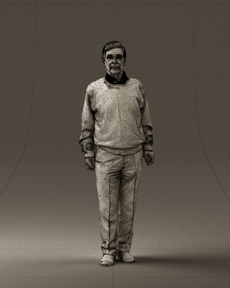 Old man in black sweater 0563 3D model_35