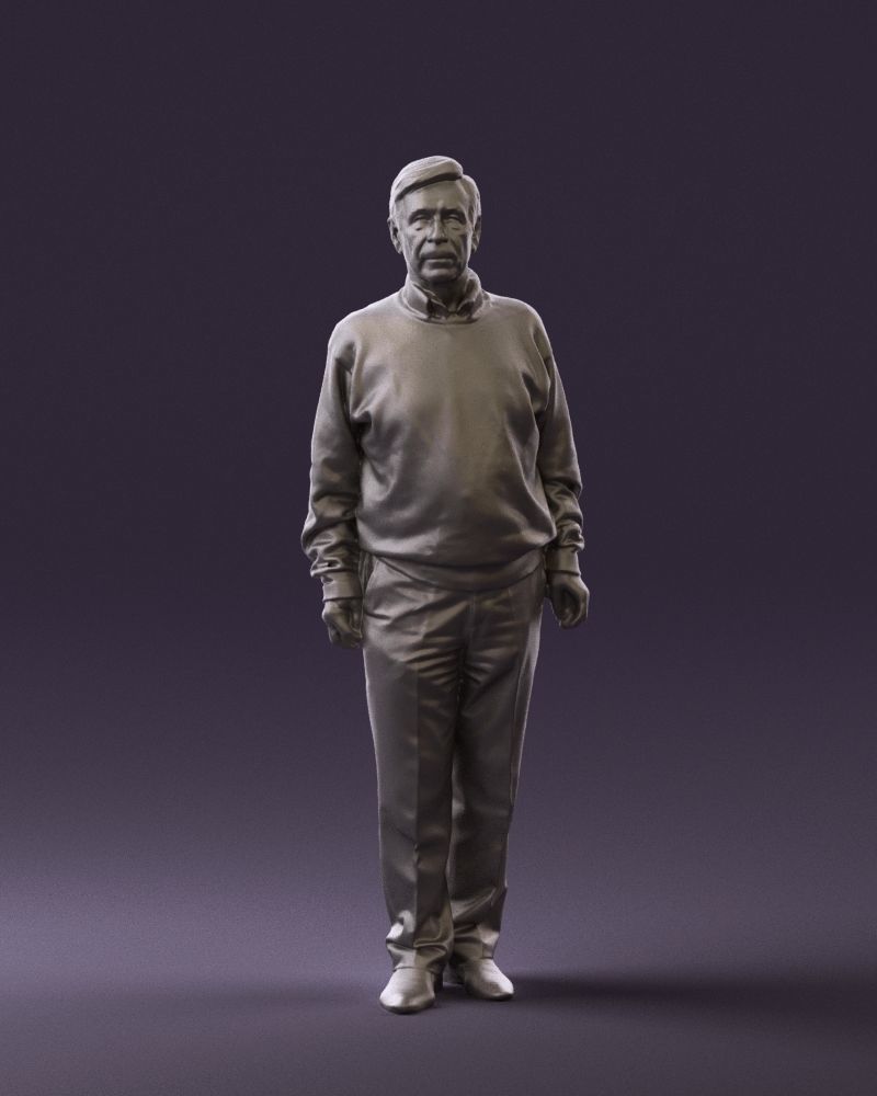 Old man in black sweater 0563 3D model_34